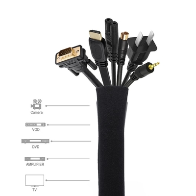 Chiny Czarny 19-20 cali Elastyczny system zarządzania kablami pod stołem Organizator kabli do telewizora / komputera dostawca