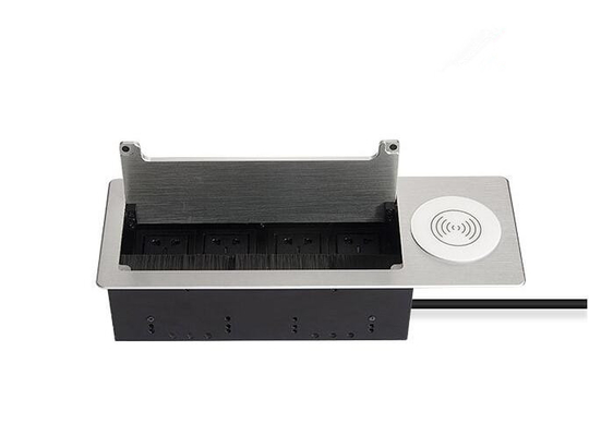 Chiny Kabel biurkowy Cubby Box / Wireless Charging Counter Socket Brush Multimedia Information Box dostawca